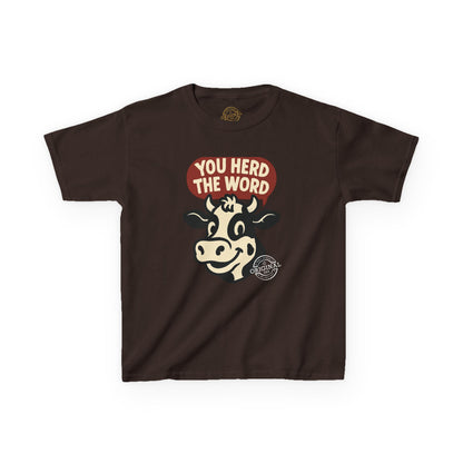 Kids T‑Shirt — 'You Herd the Word' Cow Front & 'Faith Over Fear' Farm Graphic
