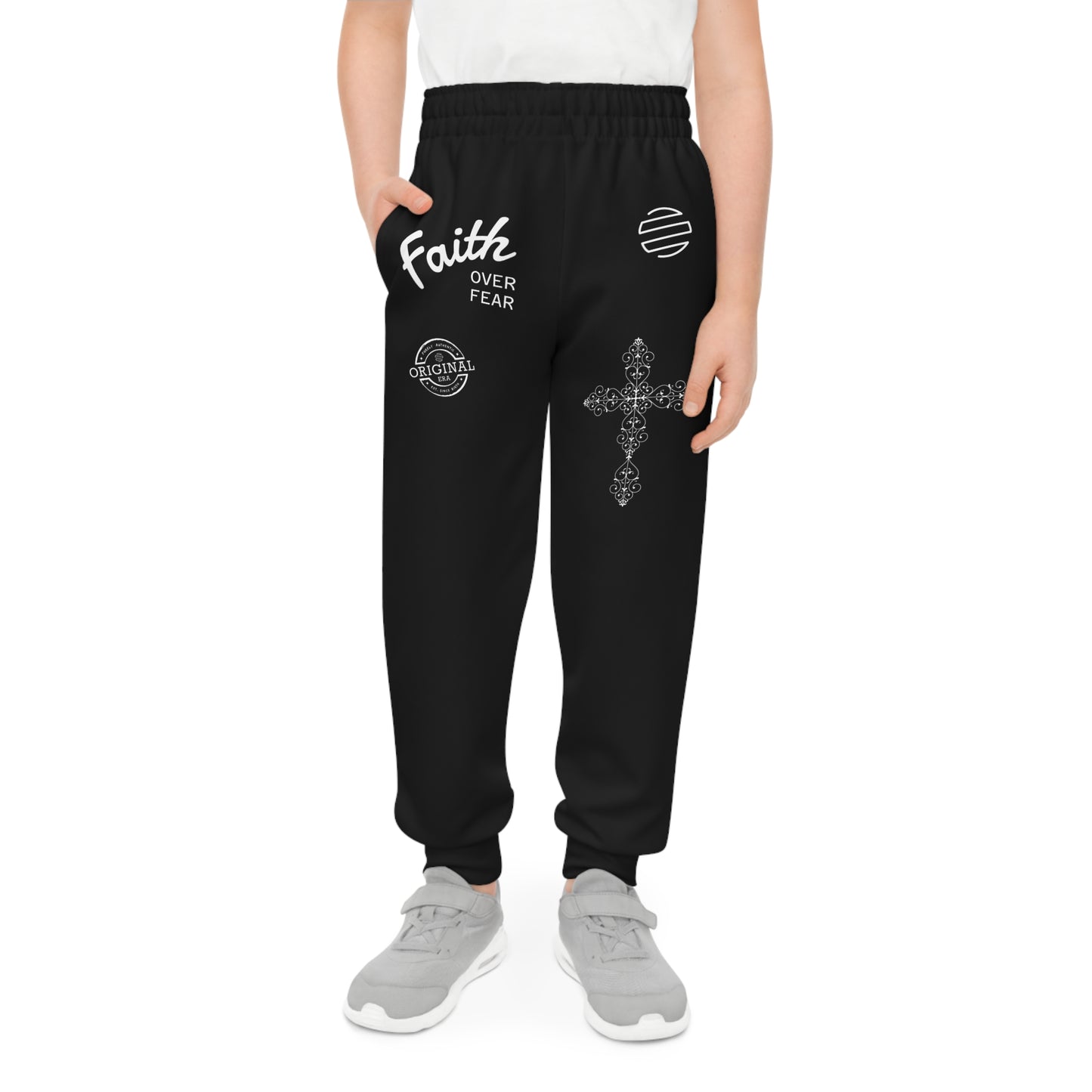 Faith Over Fear Youth Joggers – Trendy, Comfortable, Stylish Pants for Kids, Perfect for Daily Wear, Inspirational Gift, Active Lifestyle