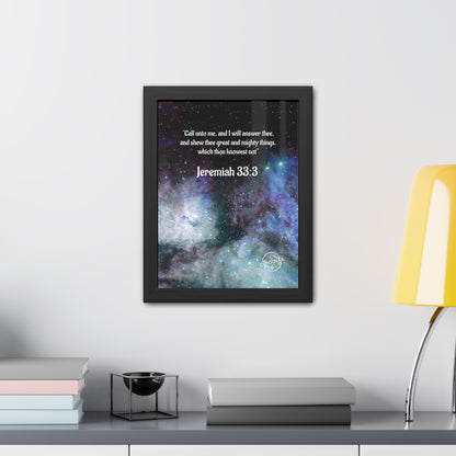Jeremiah 33:3 Framed Poster — Inspirational Scripture Wall Art