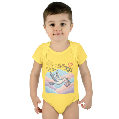 Infant Bodysuit — "In God's Image" Stork Baby Onesie