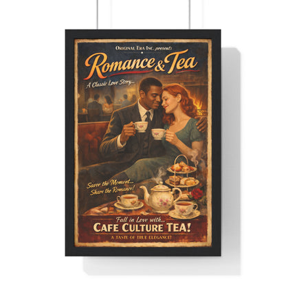 Romance & Tea Vintage Poster — Cafe Culture Tea Wall Art