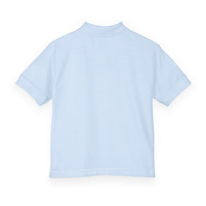 Youth Polo Shirt with 'Original' Vintage Stamp Logo — Kids School Uniform / Casual
