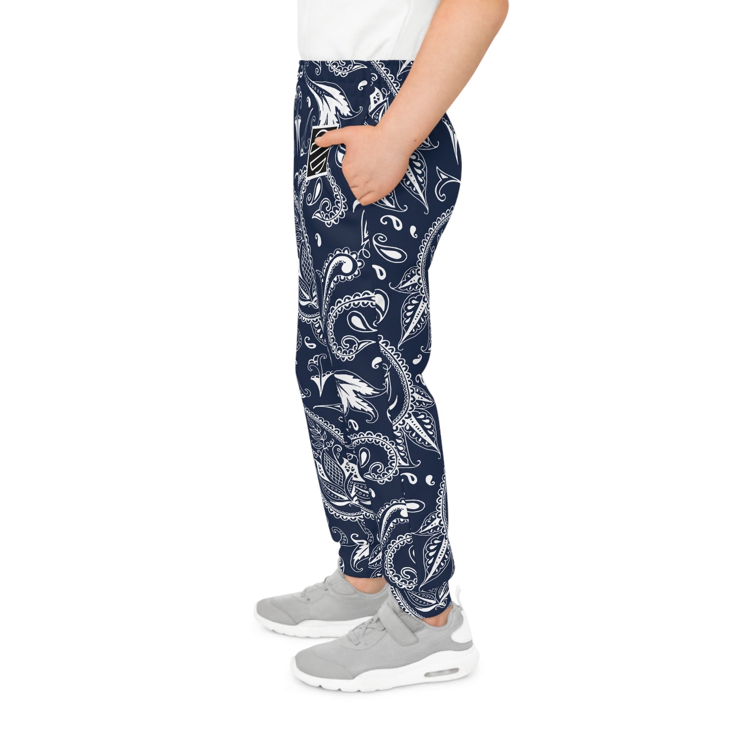 Kids Navy & White Joggers — Youth Sweatpants