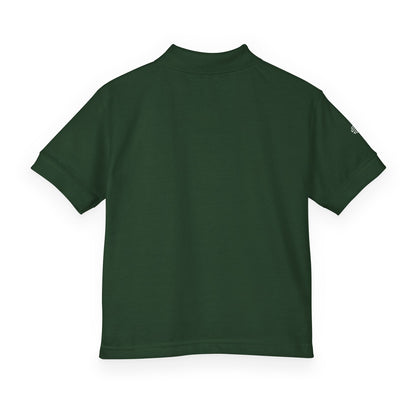 Youth Polo Shirt with 'Original' Vintage Stamp Logo — Kids School Uniform / Casual
