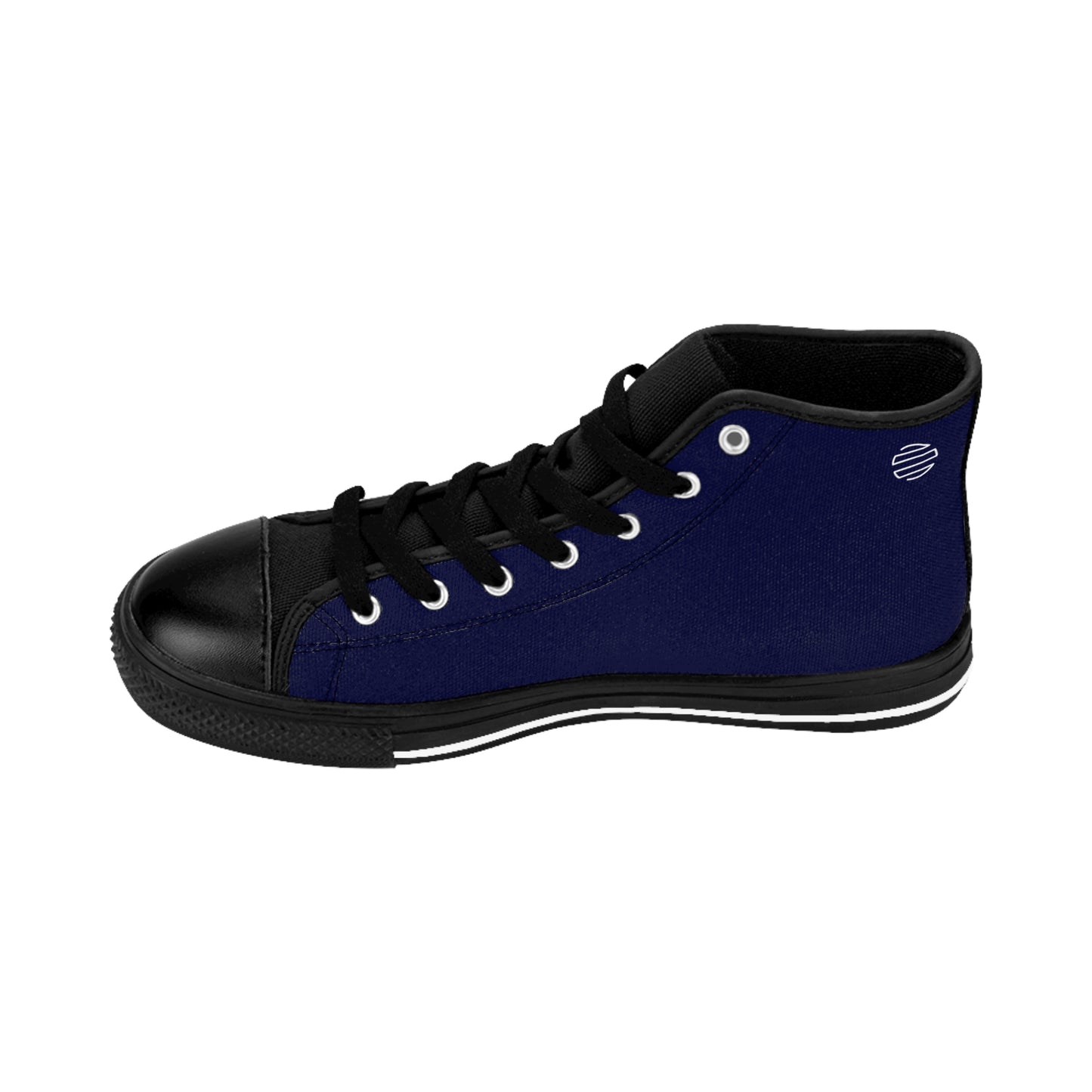 \Women's Classic High-Top Sneakers — Blue Retro 'Original' Logo Canvas