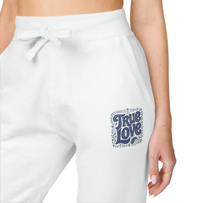 Embroidered 'True Love' Fleece Sweatpants