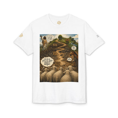Sheep In the Wild Graphic T-Shirt — "God Has My Back" Faith Tee