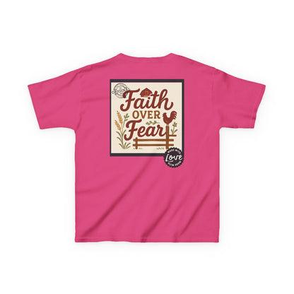 Kids T‑Shirt — 'You Herd the Word' Cow Front & 'Faith Over Fear' Farm Graphic