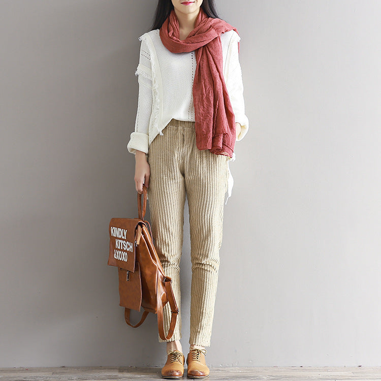 Women's Thin Corduroy Pants