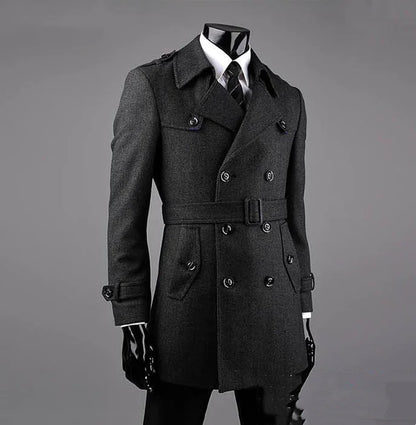 Men's Loose Cashmere Trench Coat