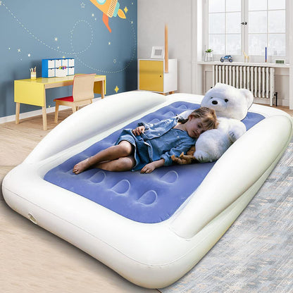 Inflatable Travel Bed for Kids with Safety Rails