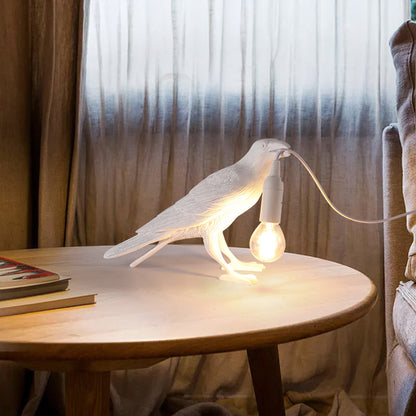 Unique Black & White Bird Shape Table & Wall Lamp