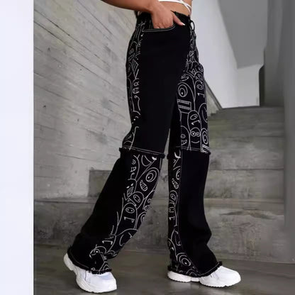 Cartoon Cat Bell Bottoms