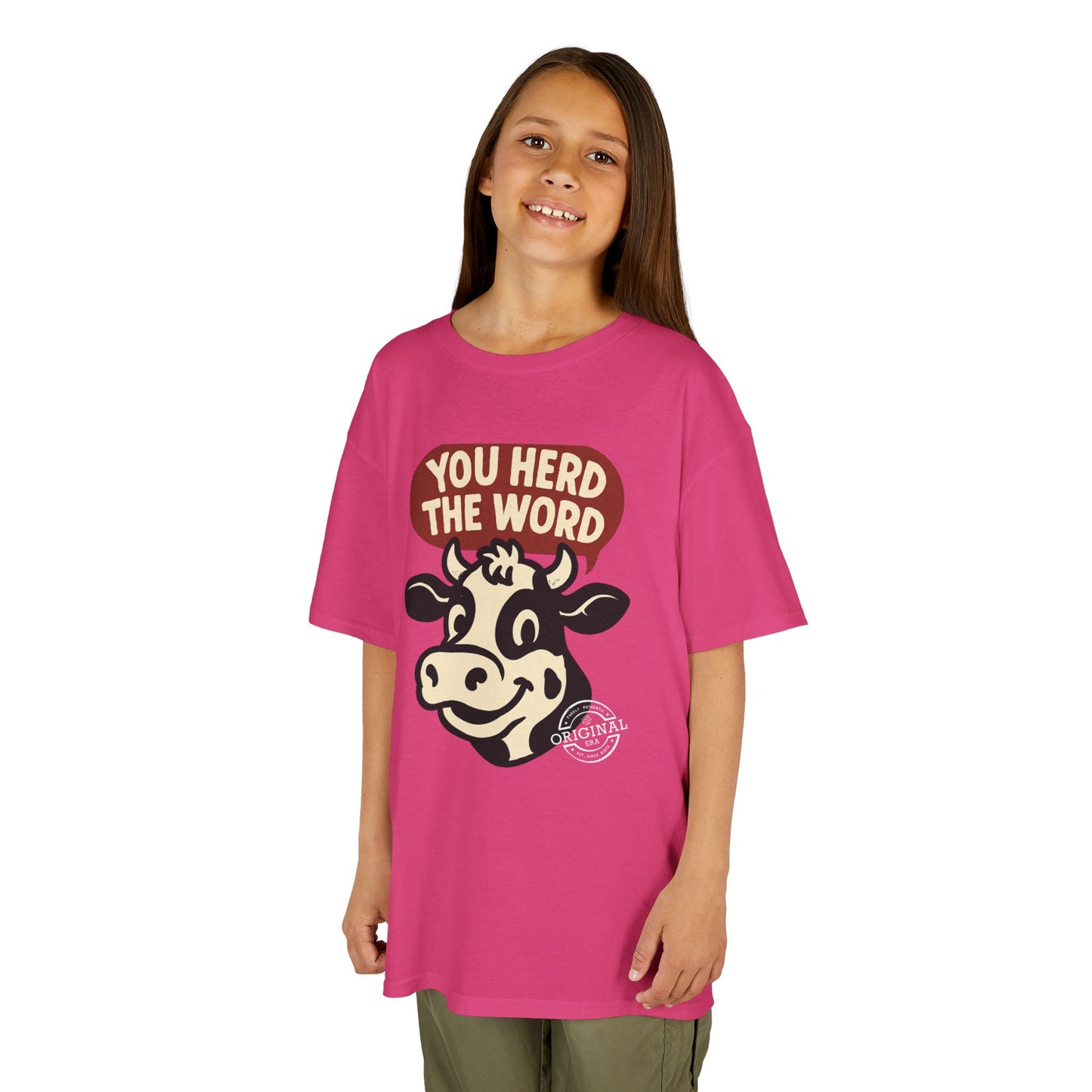 Kids T‑Shirt — 'You Herd the Word' Cow Front & 'Faith Over Fear' Farm Graphic