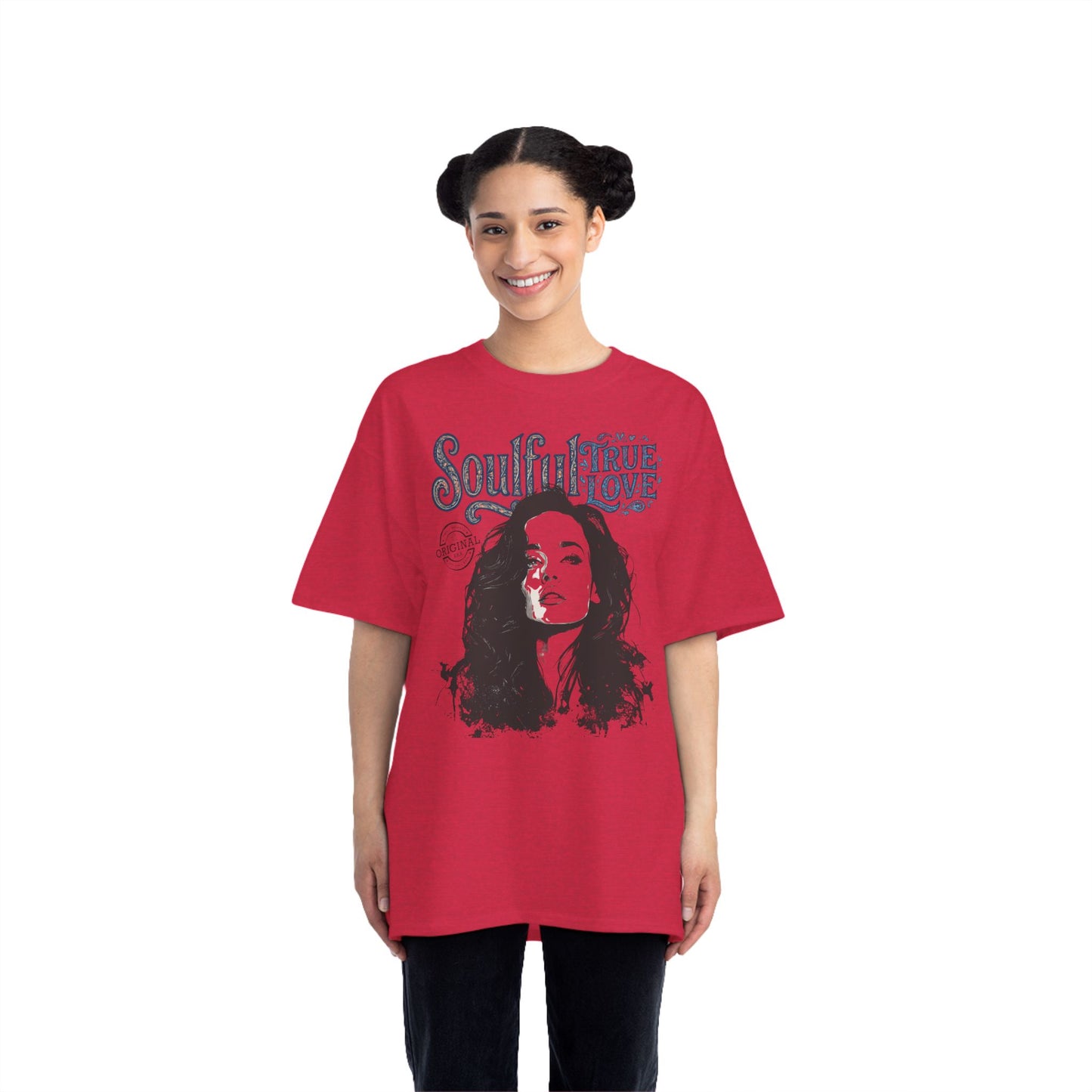Soulful True Love Portrait T-Shirt — Romantic Couple Graphic Tee
