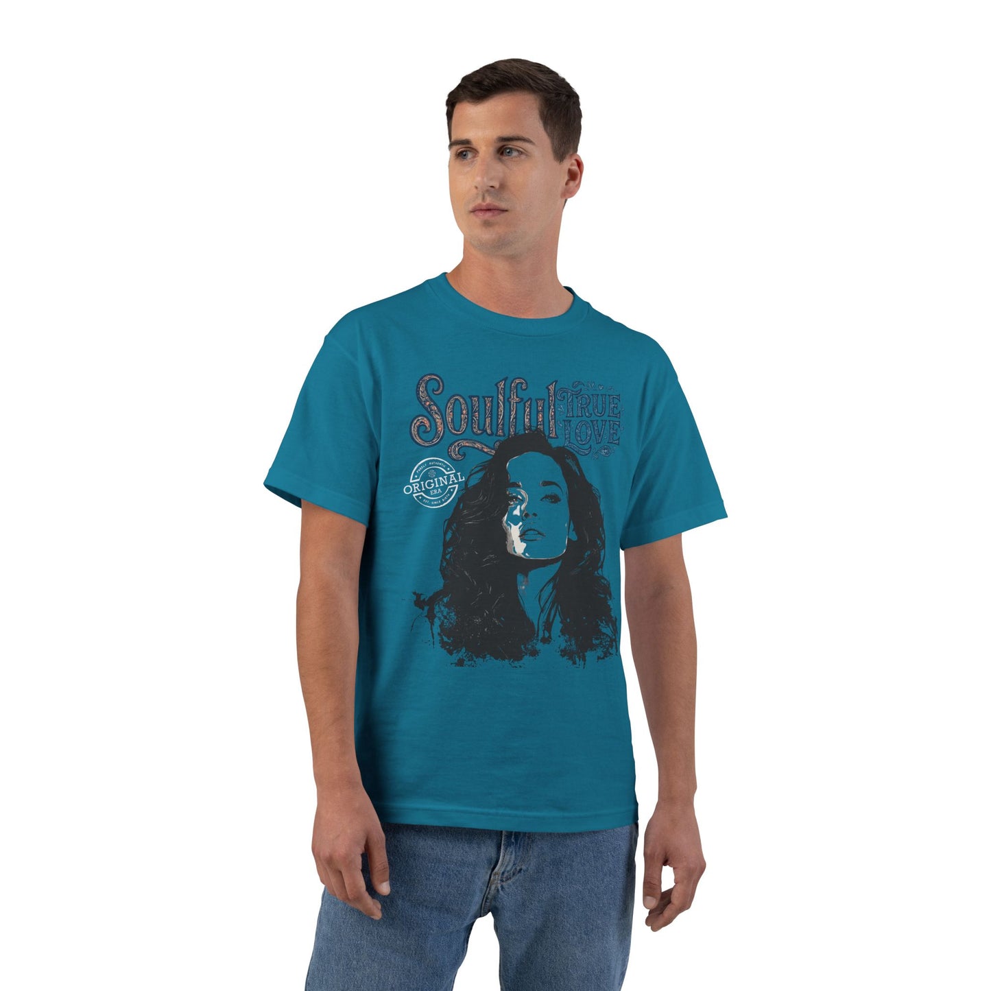 Soulful True Love Portrait T-Shirt — Romantic Couple Graphic Tee