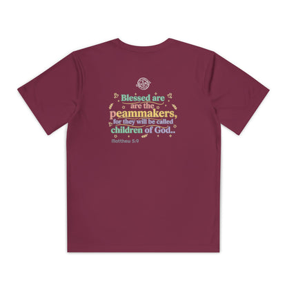 Youth Competitor Tee — "Original Era Inc." Kids' Christian Scripture T-Shirt (Matthew 5:9)