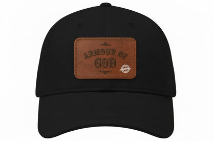 Leather Patch Baseball Cap — "Armour of God" Christian Trucker Hat