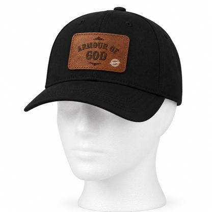 Leather Patch Baseball Cap — "Armour of God" Christian Trucker Hat