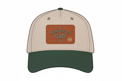 Leather Patch Baseball Cap — "Armour of God" Christian Trucker Hat