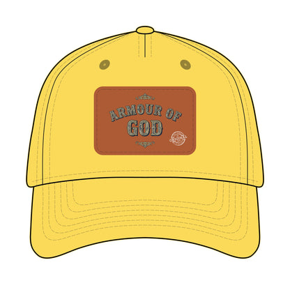Leather Patch Baseball Cap — "Armour of God" Christian Trucker Hat