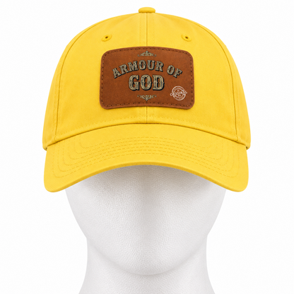 Leather Patch Baseball Cap — "Armour of God" Christian Trucker Hat