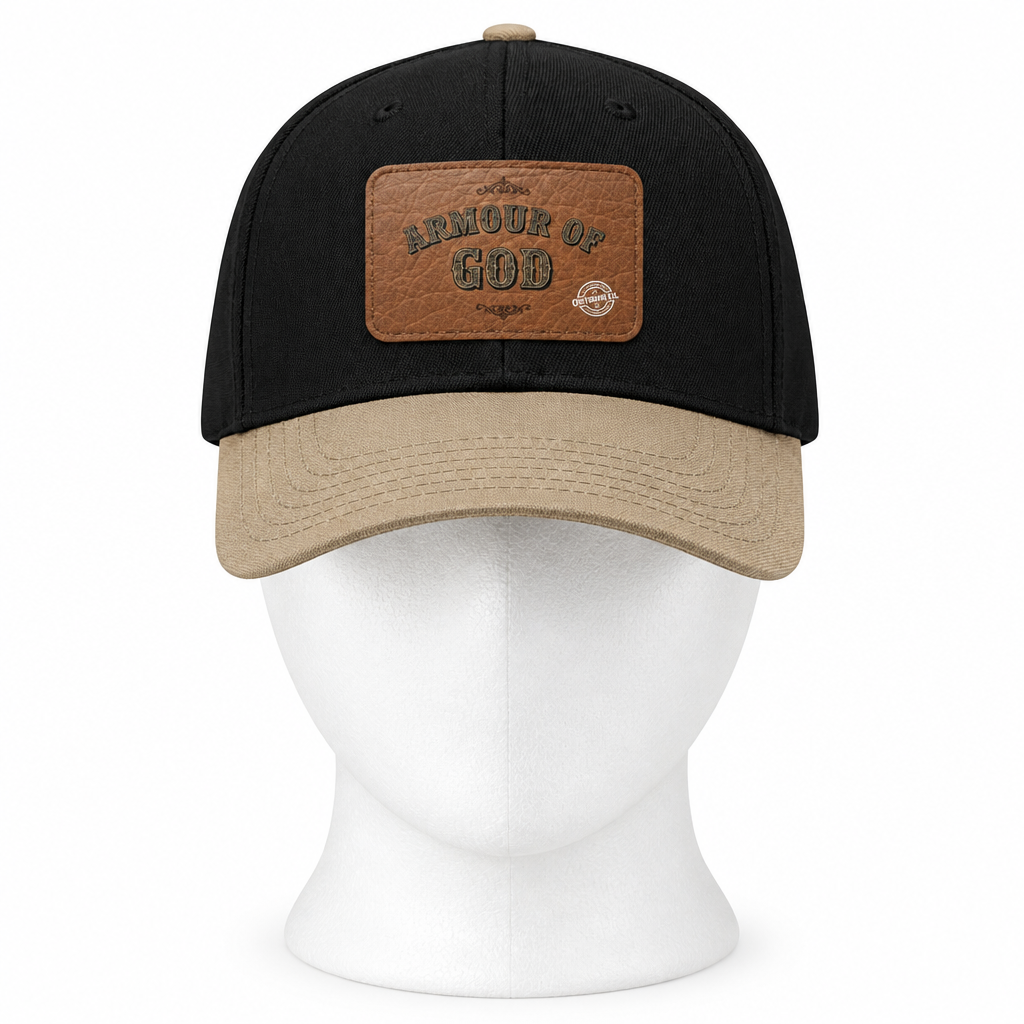 Leather Patch Baseball Cap — "Armour of God" Christian Trucker Hat