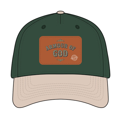Leather Patch Baseball Cap — "Armour of God" Christian Trucker Hat