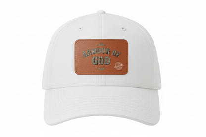 Leather Patch Baseball Cap — "Armour of God" Christian Trucker Hat