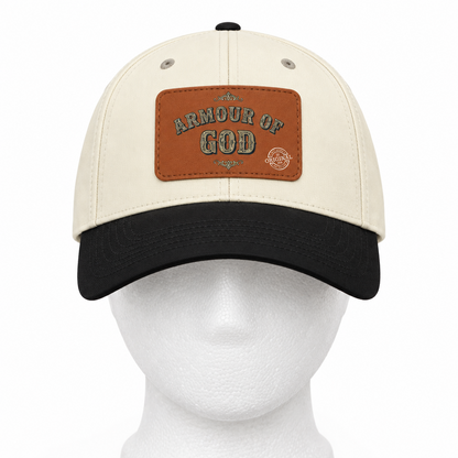 Leather Patch Baseball Cap — "Armour of God" Christian Trucker Hat
