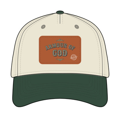 Leather Patch Baseball Cap — "Armour of God" Christian Trucker Hat