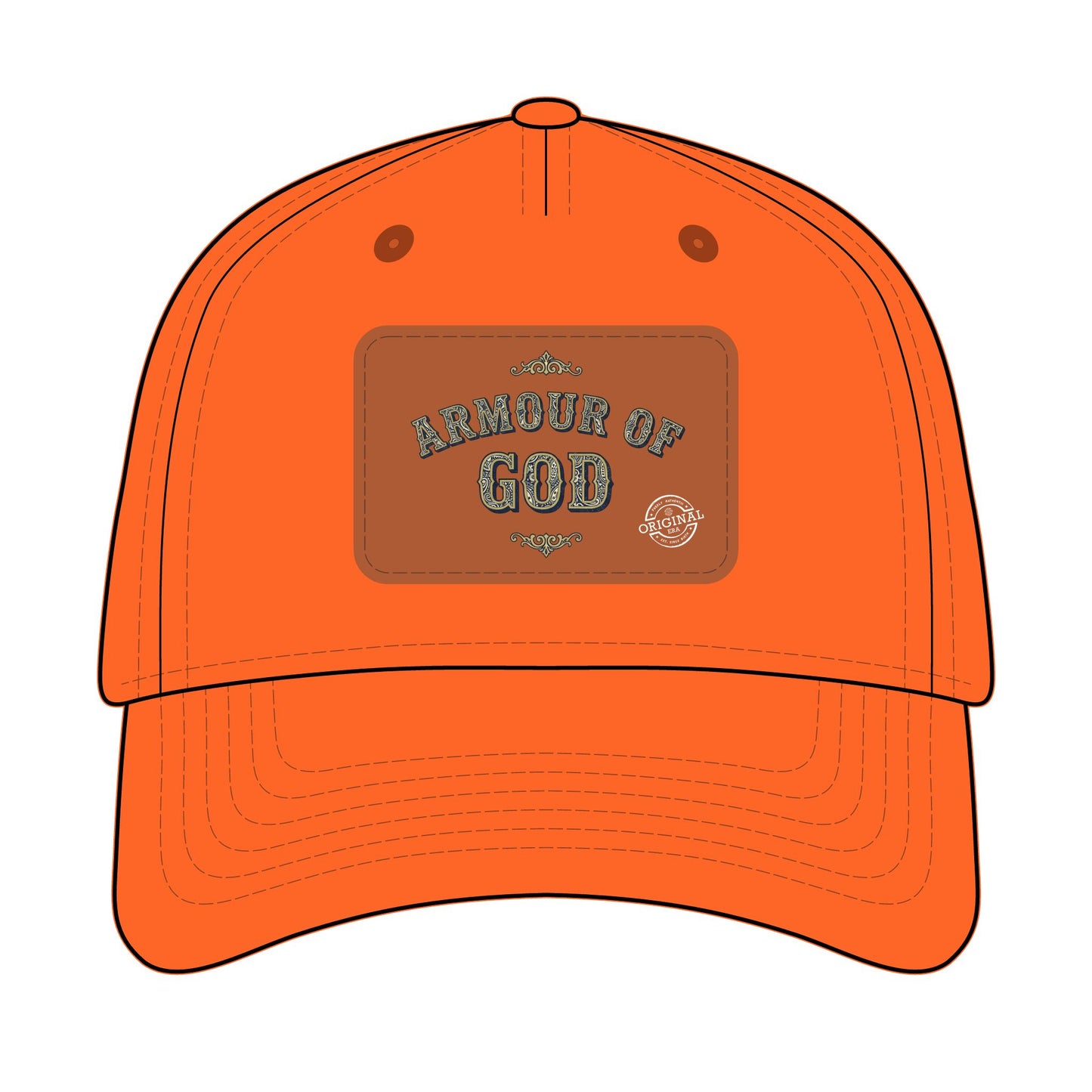 Leather Patch Baseball Cap — "Armour of God" Christian Trucker Hat