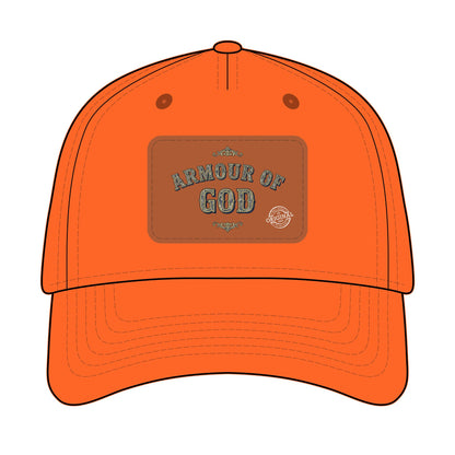 Leather Patch Baseball Cap — "Armour of God" Christian Trucker Hat