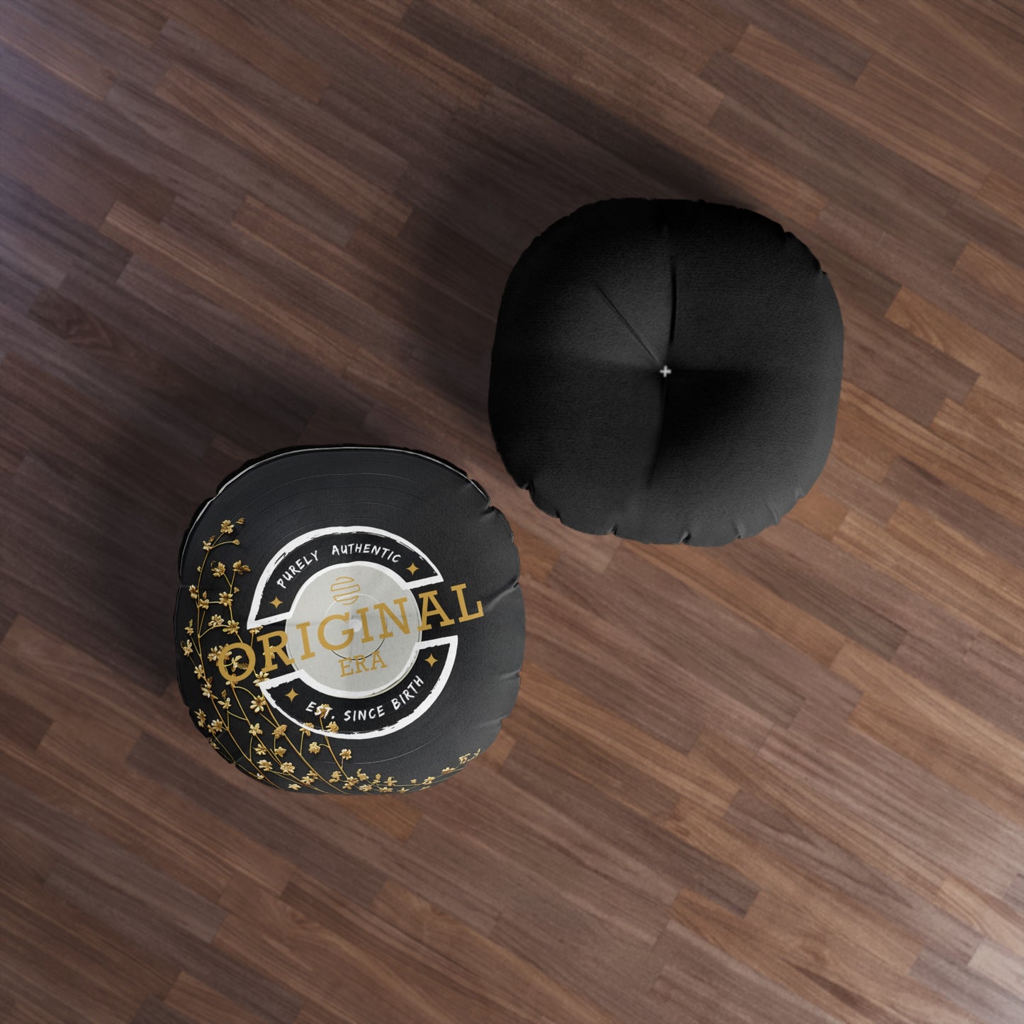 Original Era Round Tufted Floor Pillow — Vintage Authentic Accent Cushion