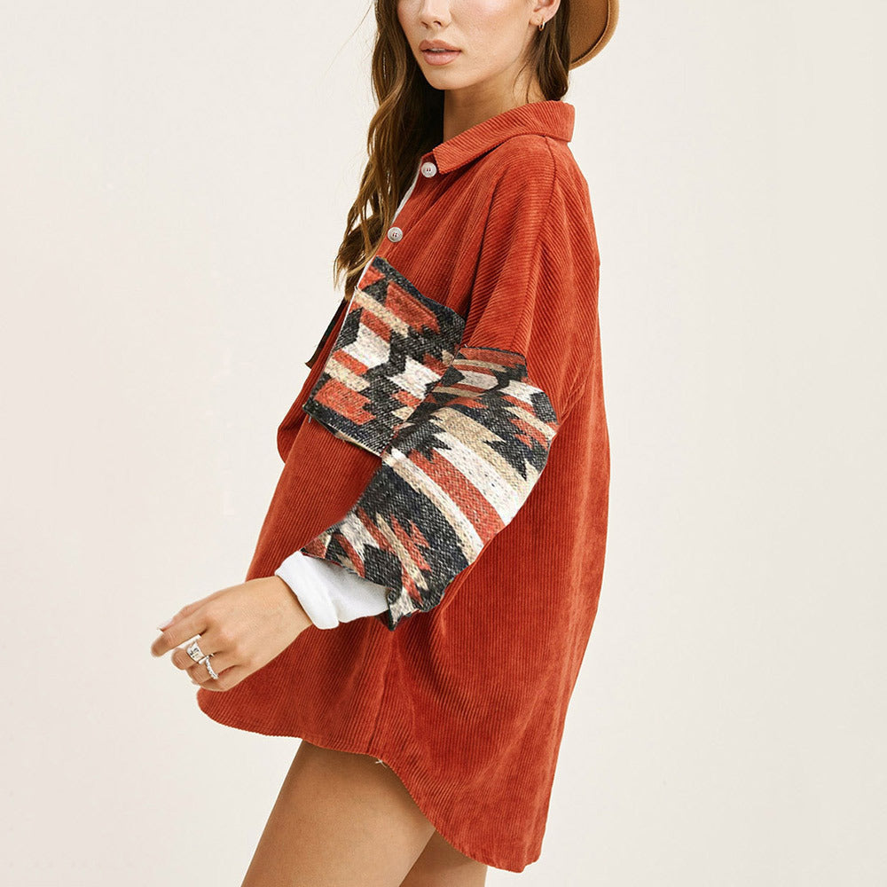 Women's Corduroy Fall Winter Cowboy Coat