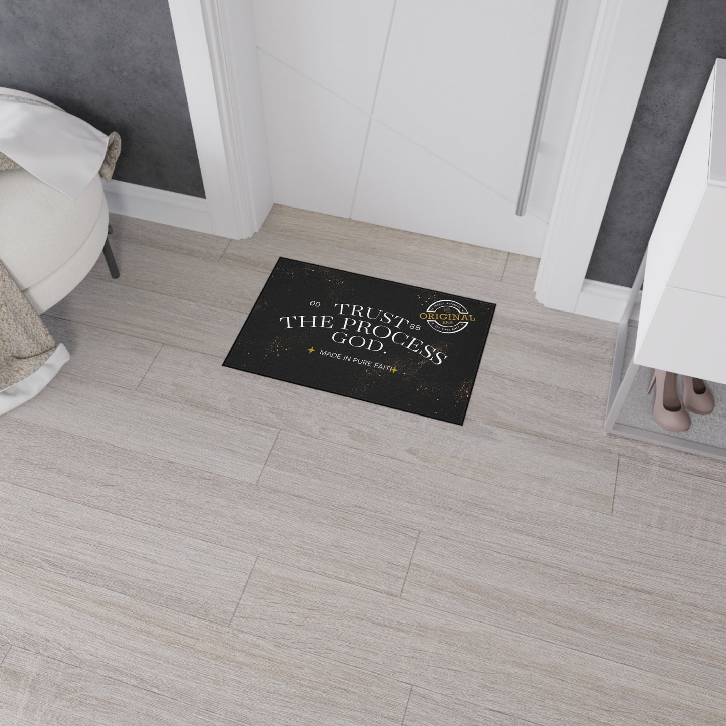 Heavy Duty Floor Mat with Inspirational Design - Trust the Process, Non-Slip Area Rug, Motivational Home Decor, Faith-Based Welcome [...]