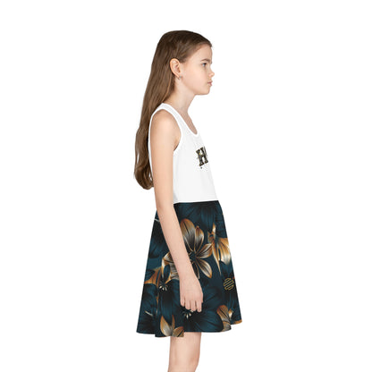 Girls' Peacock Hope Sundress — Floral Tank Dress for Kids