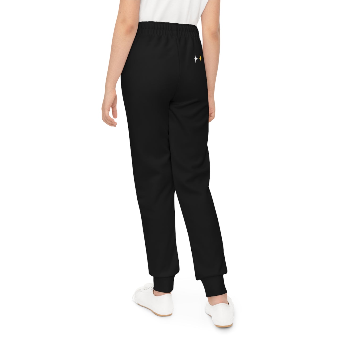 Kids Black Golden Script Sparkle Joggers