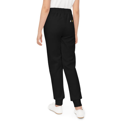 Kids Black Golden Script Sparkle Joggers