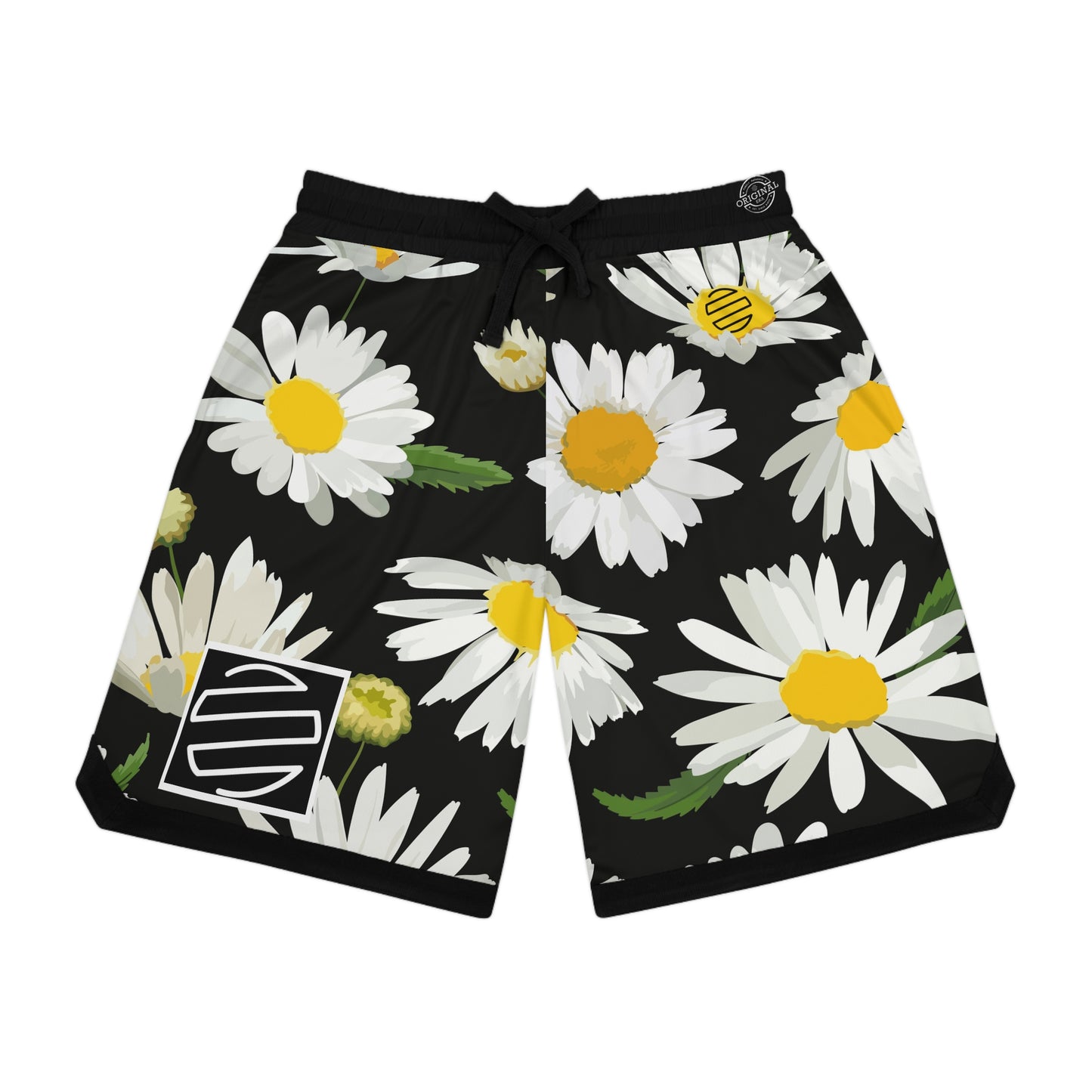 Daisy Basketball Shorts — Black Floral Athletic Shorts