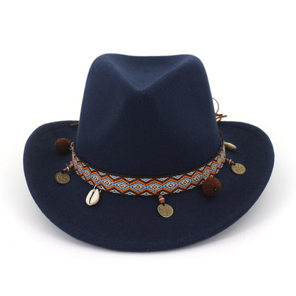Western Cowboy Wool Hat for Men and Women, Jazz Hat