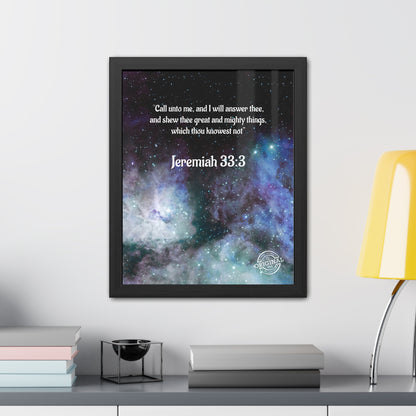 Jeremiah 33:3 Framed Poster — Inspirational Scripture Wall Art