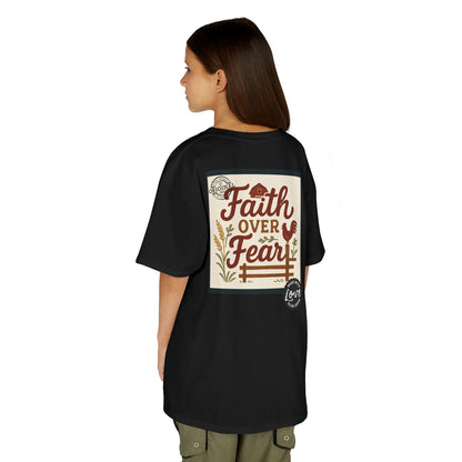 Kids T‑Shirt — 'You Herd the Word' Cow Front & 'Faith Over Fear' Farm Graphic