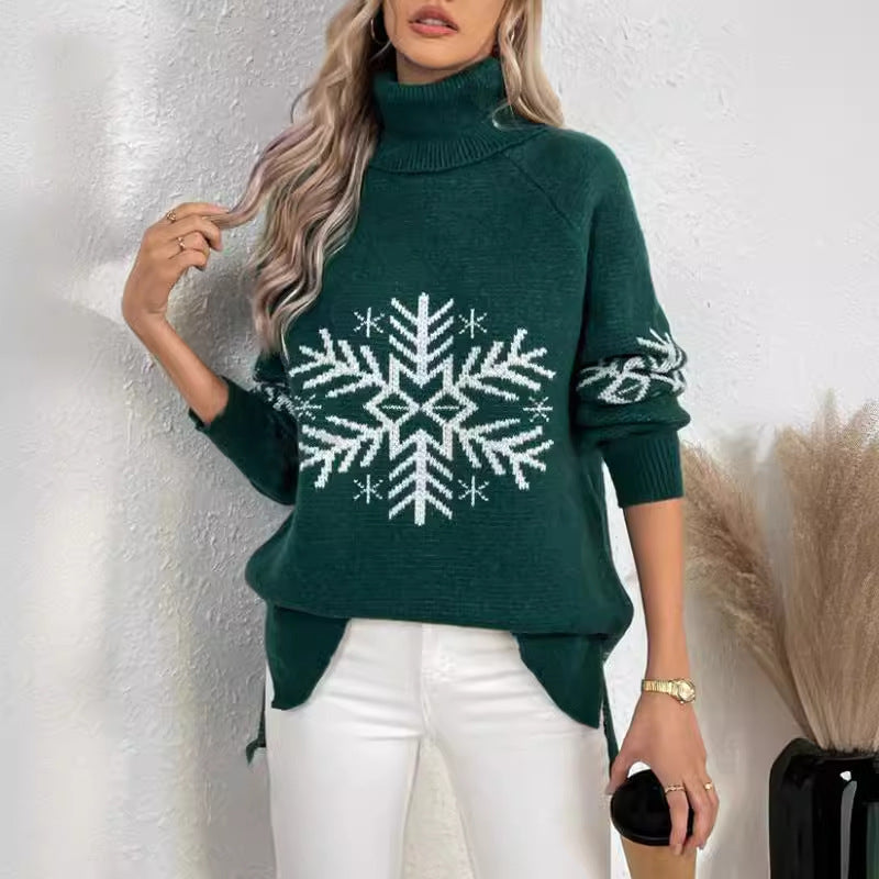 Women's High Collar Christmas Sweaters