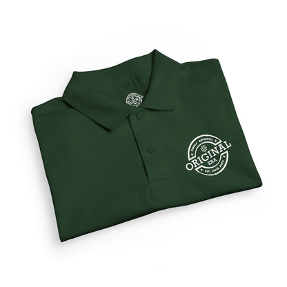 Youth Polo Shirt with 'Original' Vintage Stamp Logo — Kids School Uniform / Casual