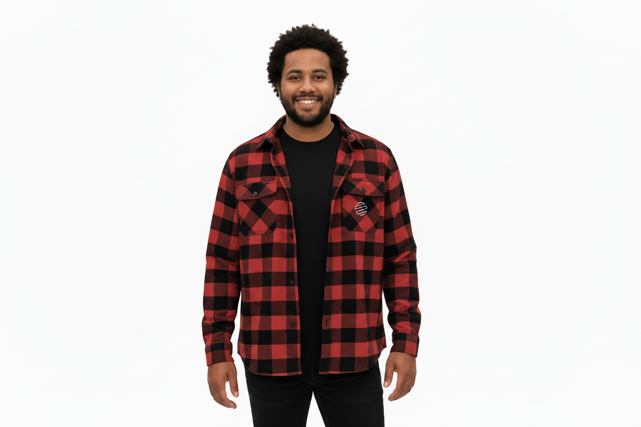 Original Era Plaid Flannel Shirt — Vintage Logo Back