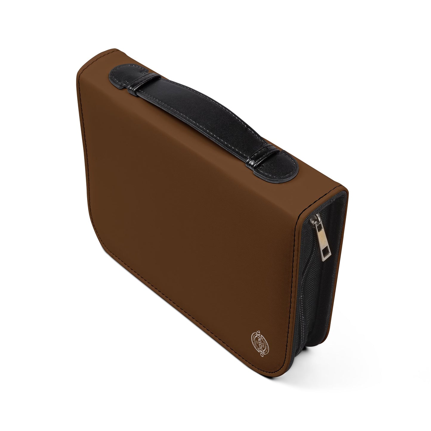 Brown Zippered "My Bible" Leather Bible Cover — Protective Carry Case for Church, Travel & Devotions