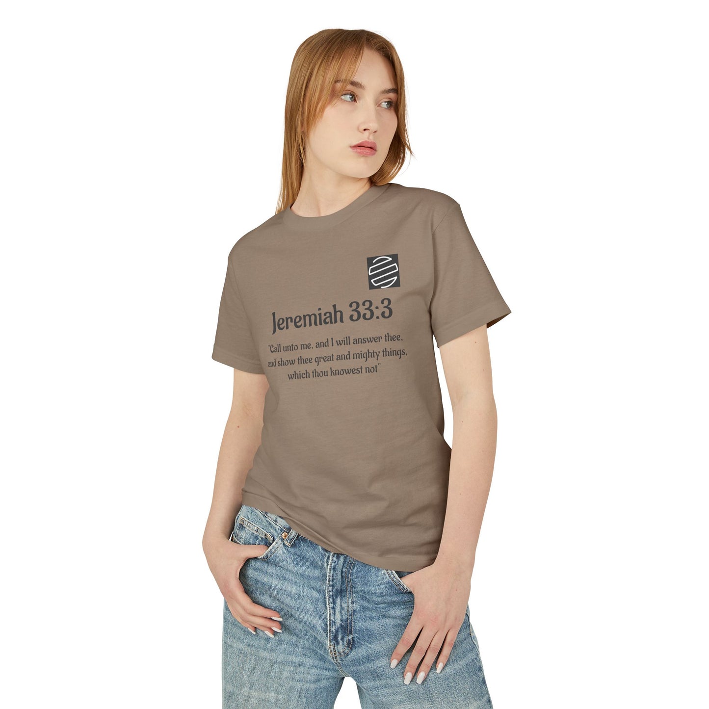 Jeremiah 33:3 Scripture Tee — 'Call unto me...' Faith Graphic T-Shirt