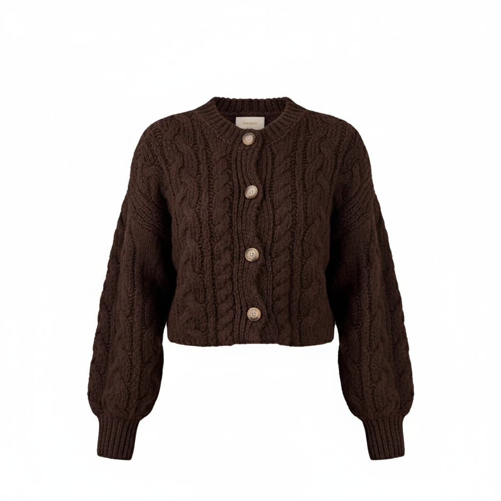 Women's Twist Fashion Round Neck Retro Long Sleeve Sweater