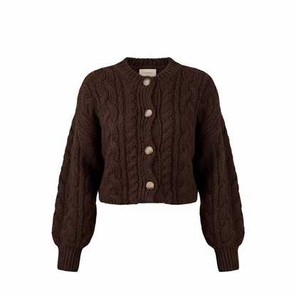 Women's Twist Fashion Round Neck Retro Long Sleeve Sweater